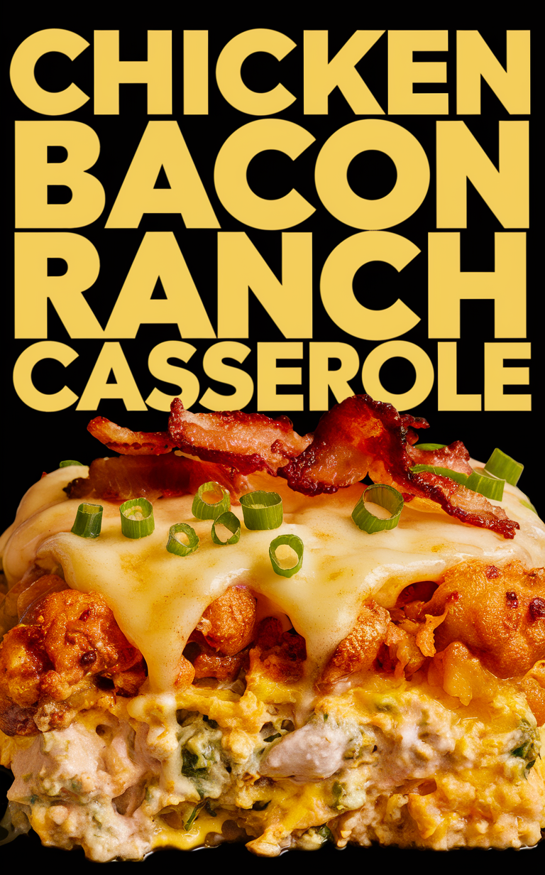 Chicken casserole recipe, Bacon ranch casserole, Chicken bacon recipe, Baked ranch chicken, Bacon ranch bake