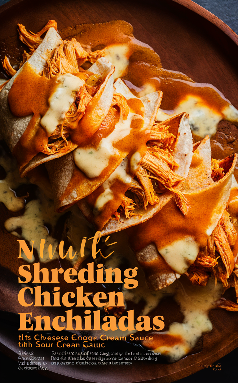 Chicken Enchiladas, Sour Cream Sauce, Cheesy Enchiladas, Shredded Chicken, Creamy Enchiladas