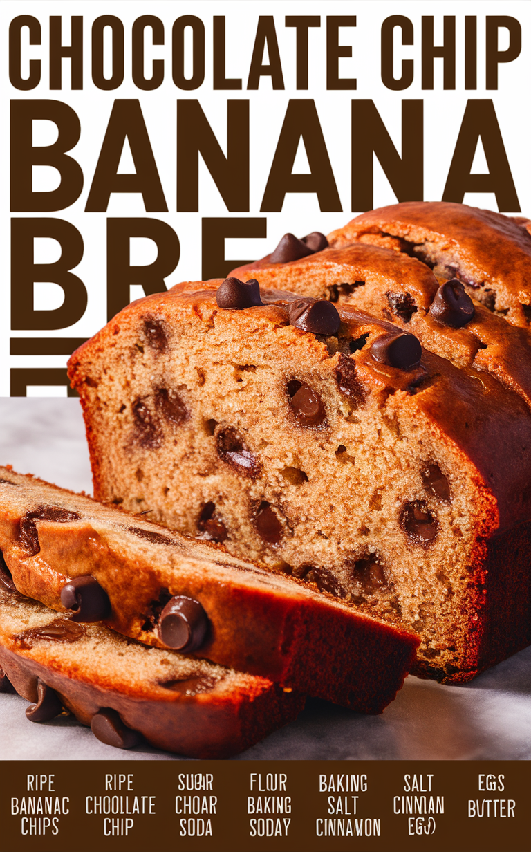 Chocolate chip banana bread, best banana bread recipe, moist banana bread, easy banana bread recipe, banana bread with chocolate chips