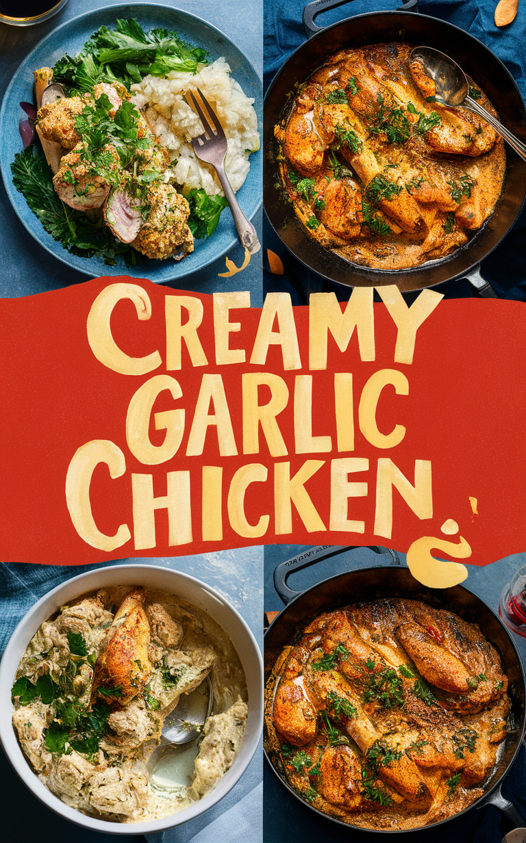 Creamy garlic chicken, garlic chicken recipe, creamy chicken, garlic cream sauce, creamy garlic sauce