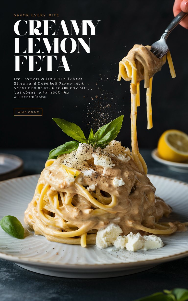 Creamy Lemon Feta Pasta, Lemon Feta Pasta Recipe, Pasta with Lemon Feta Sauce, Lemon Feta Pasta Salad, Creamy Lemon Feta Pasta Sauce