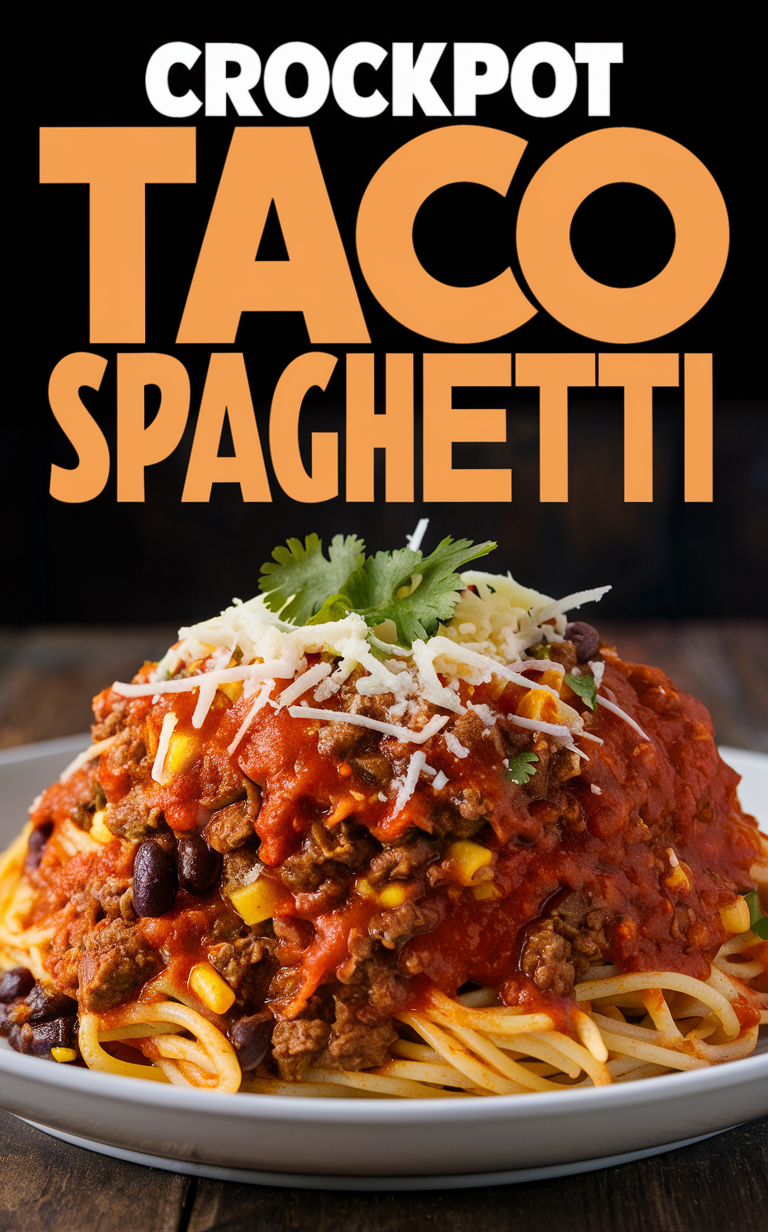 Crockpot taco spaghetti, Taco spaghetti recipe, Slow cooker taco spaghetti, Delicious taco spaghetti, Taco pasta recipe