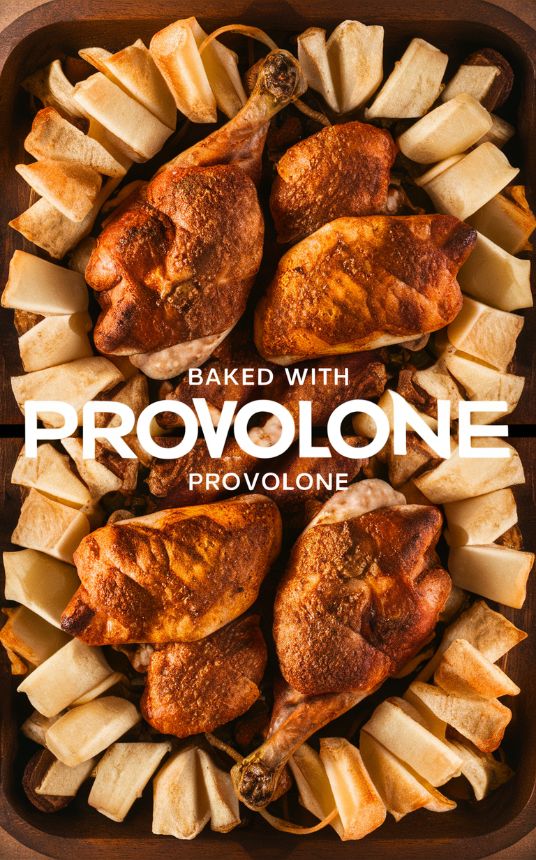 Chicken Provolone, Cheesy Baked Chicken, Provolone Chicken Bake, Oven Baked Chicken, Gourmet Baked Chicken