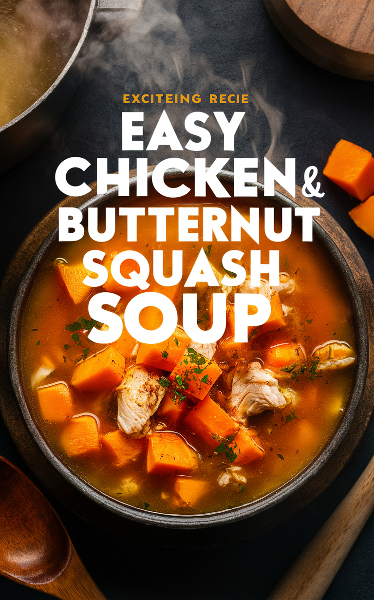 Chicken soup recipe, Butternut squash soup, Homemade soup, Healthy soup recipe, Comforting soup