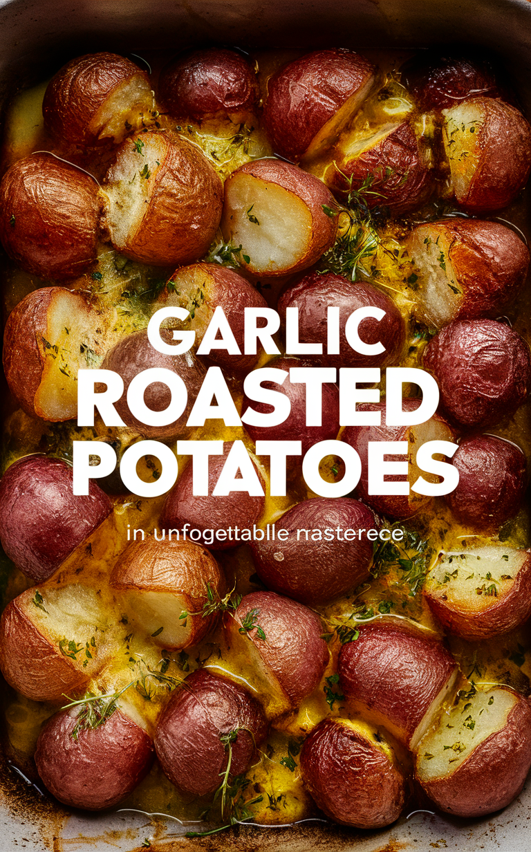 Garlic roasted potatoes, Roasted red potatoes, Garlic potatoes recipe, Red potato recipe, Garlic red potatoes