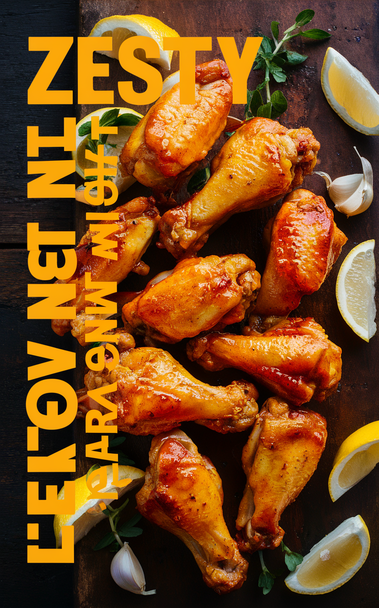 Lemon garlic chicken wings, chicken wing recipe, garlic chicken wings, zesty chicken wings, game night wings