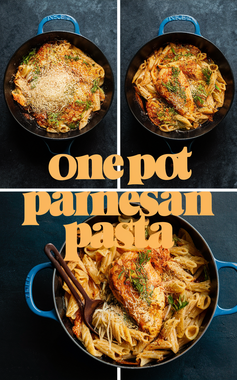 Chicken Parmesan Pasta, One Pot Chicken Parmesan, Easy Chicken Parmesan recipe, Chicken Parmesan bake, Chicken Parmesan casserole