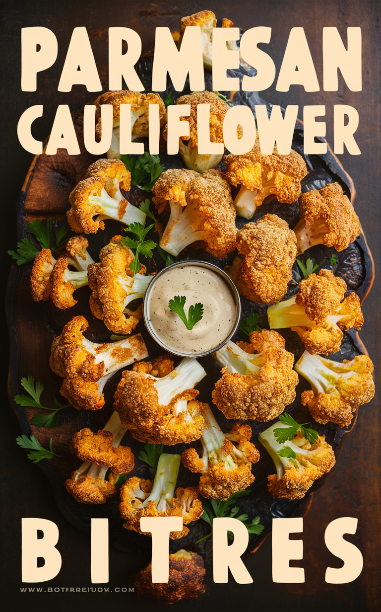 Parmesan cauliflower bites recipe , Cauliflower bites with parmesan topping , Cheesy parmesan cauliflower bites , Baked parmesan cauliflower bites , Crispy parmesan cauliflower bites