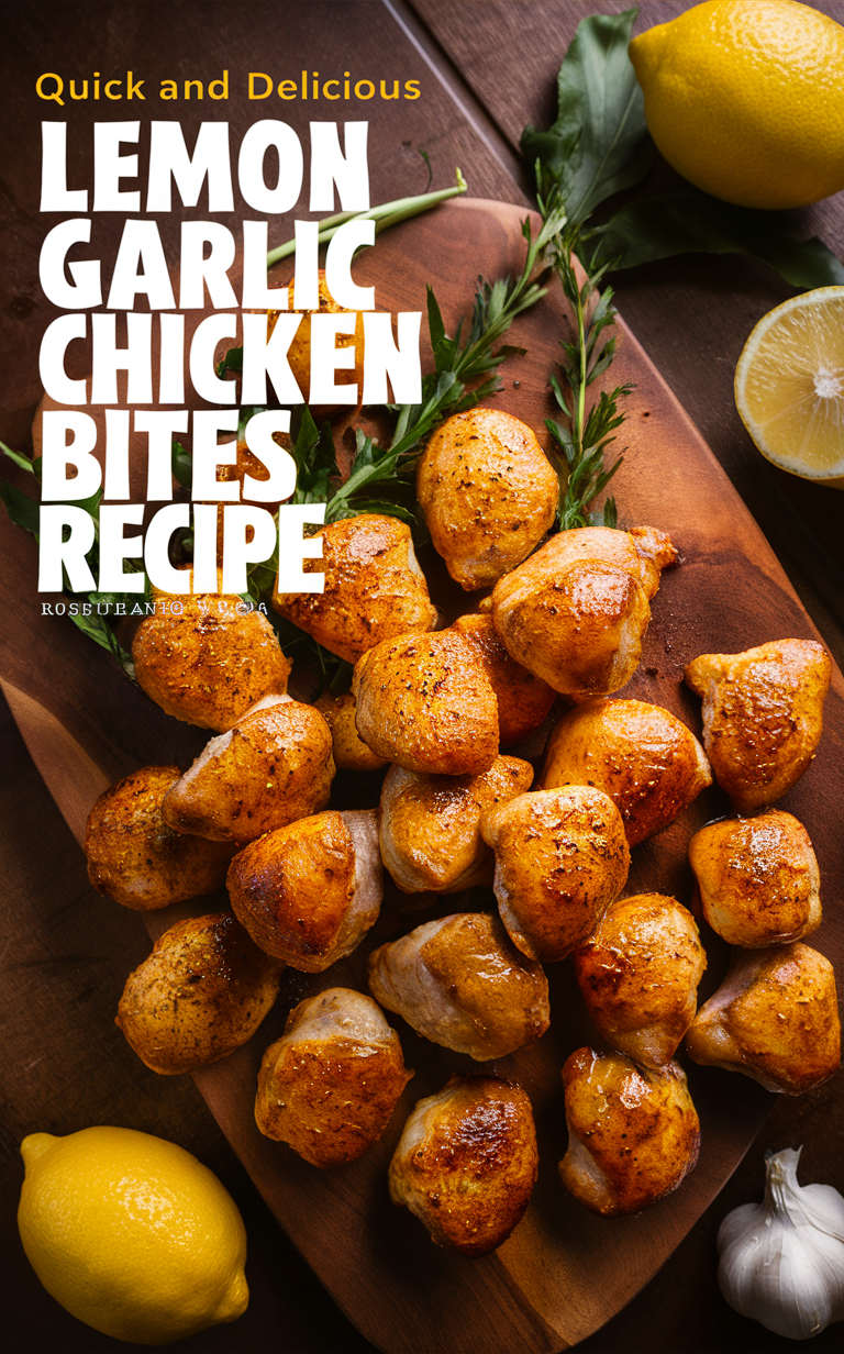 Lemon garlic chicken recipe, Garlic chicken bites, Lemon chicken bites, Easy lemon chicken, Quick garlic chicken