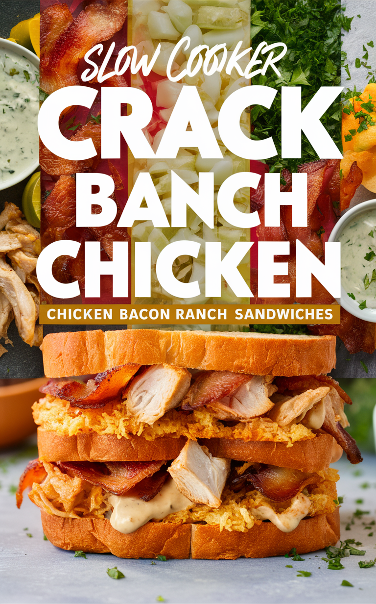 Slow cooker sandwich recipe, Chicken bacon ranch sandwich, Easy slow cooker sandwiches, Slow cooker chicken sandwich, Quick sandwich recipes