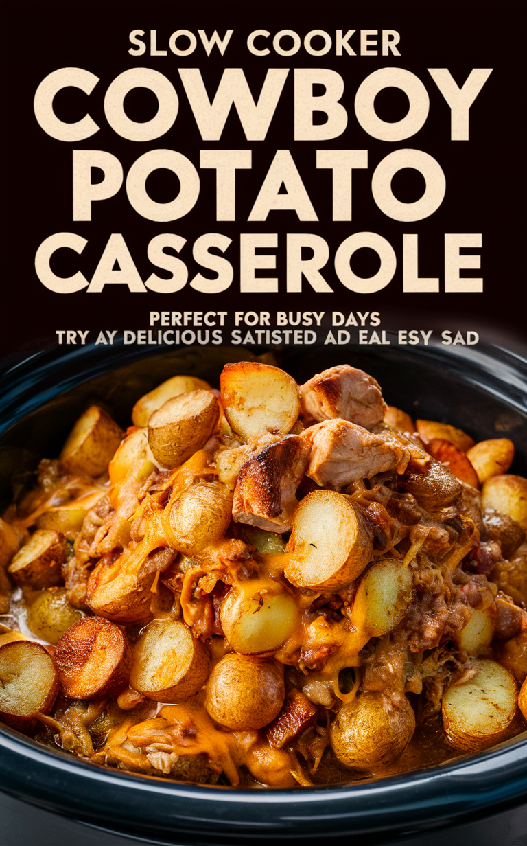 Slow Cooker Cowboy Potato Casserole, Casserole Recipe, Slow Cooker Recipe, Potato Casserole, Cowboy Potato Casserole