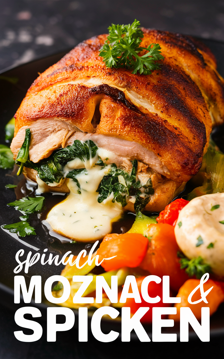 Spinach and Cheese Stuffed Chicken, Mozzarella Chicken Bake, Spinach Stuffed Chicken Breast, Cheesy Spinach Chicken, Mozzarella Spinach Roll.