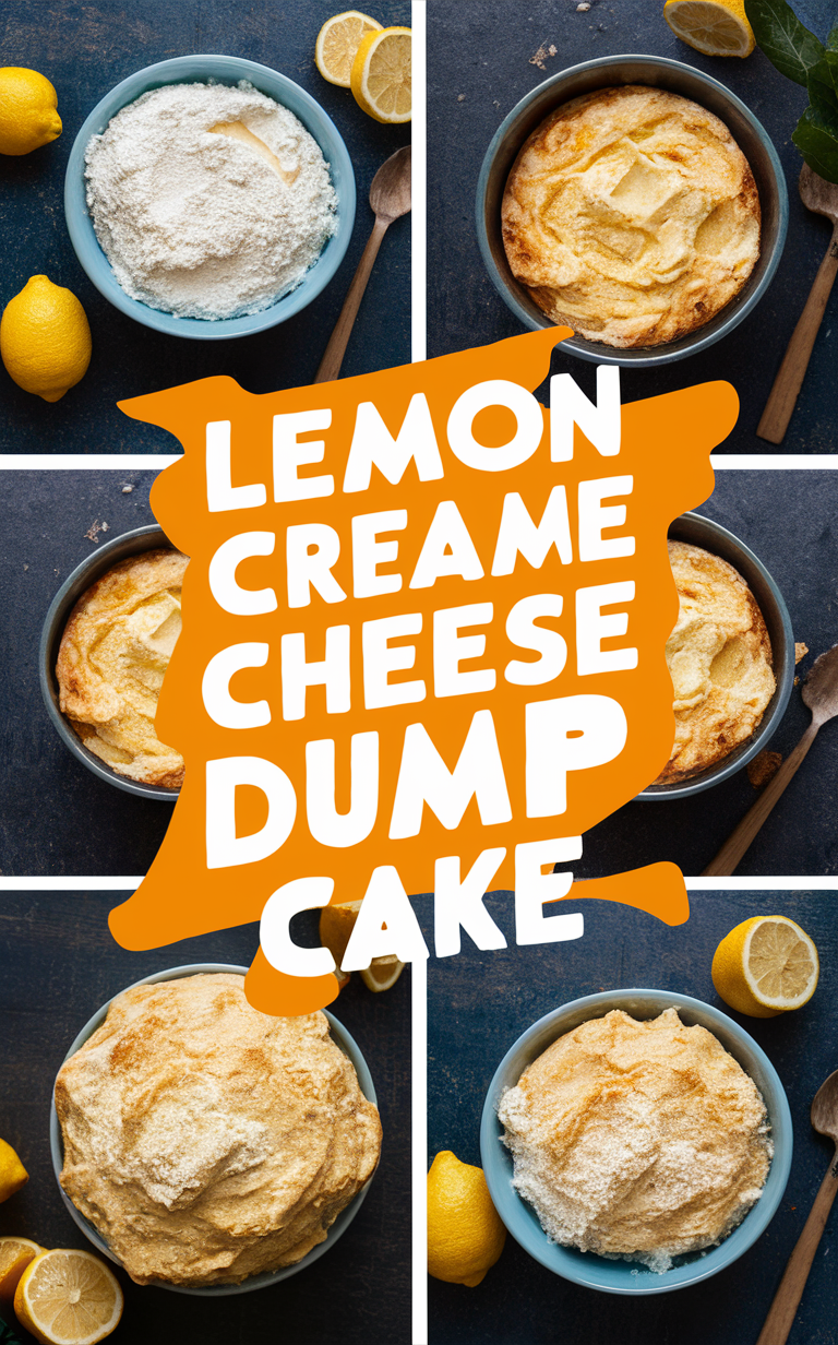 Lemon cream cheese dump cake recipe, easy dump cake recipe, simple dump cake recipe, dump cake with cream cheese, quick dump cake recipe