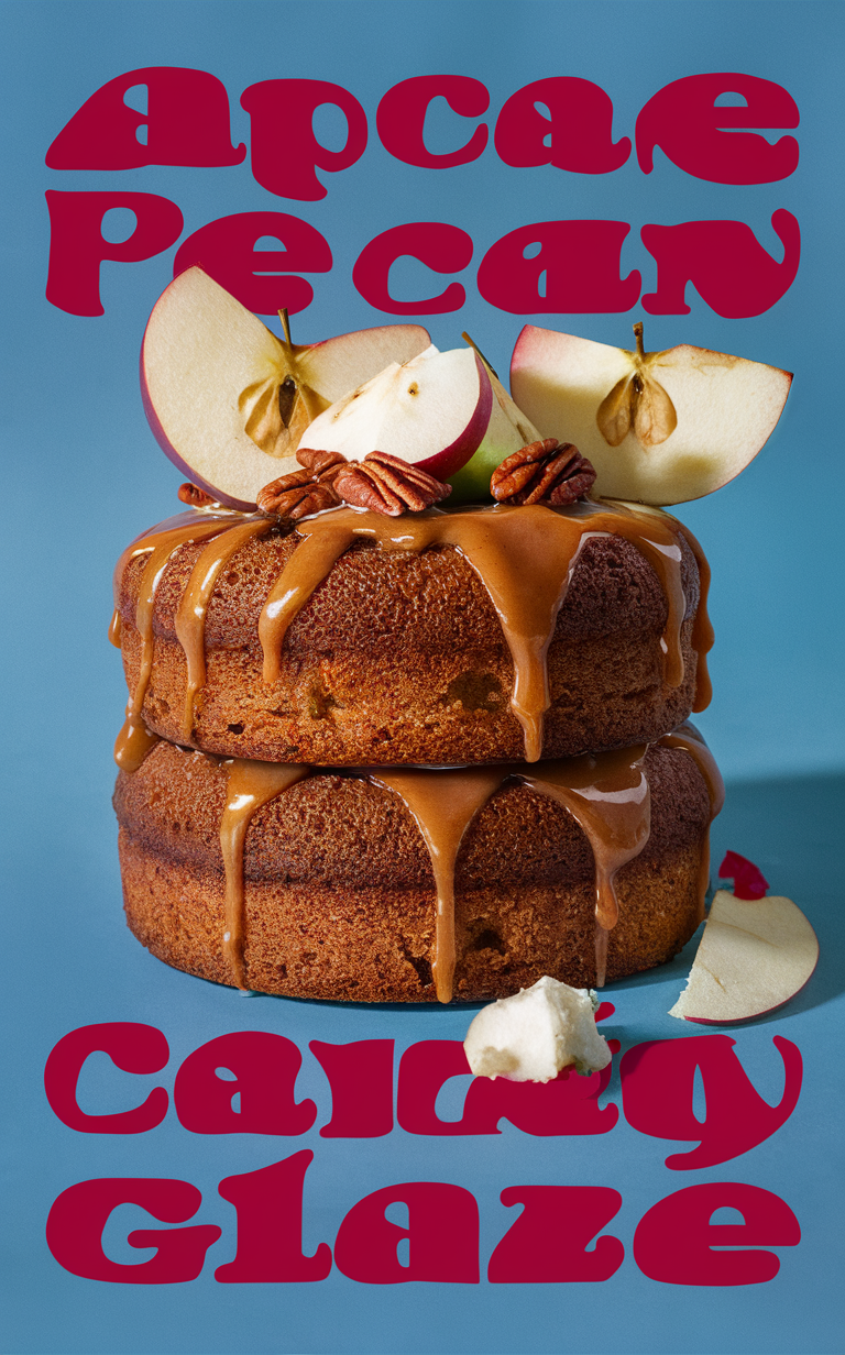 Apple Pecan Cake, Caramel Glaze Recipe, Pecan Cake Recipe, Apple Cake Recipe, Caramel Glaze Cake