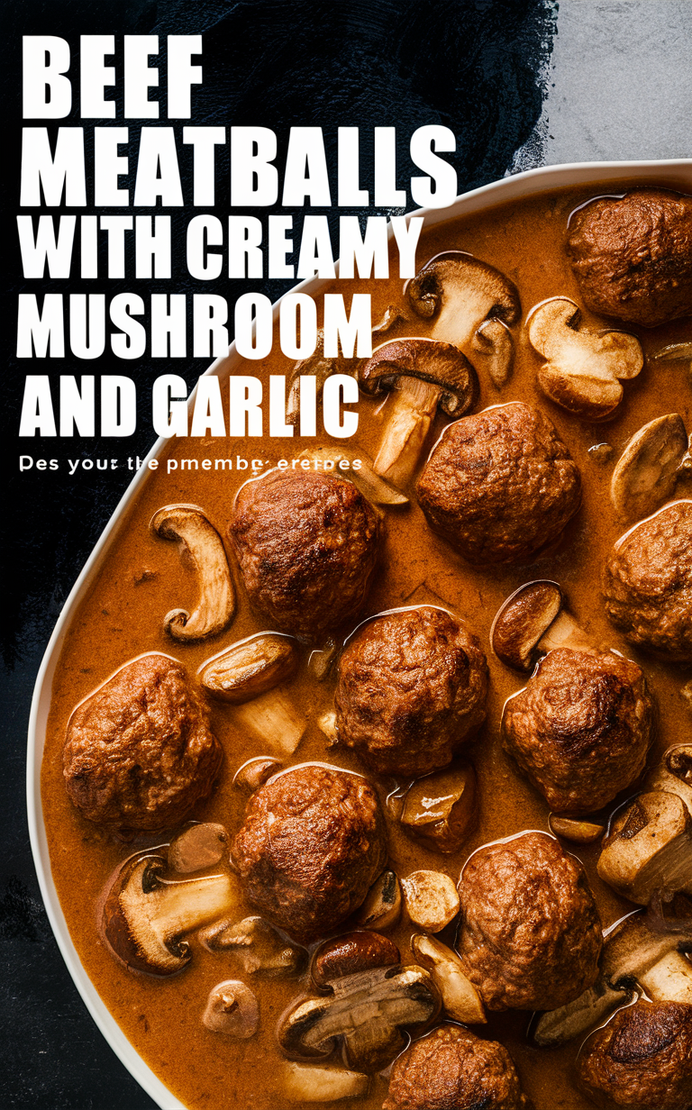 Beef recipes, Meatball recipe, Mushroom sauce, Creamy mushroom, Homemade meatballs