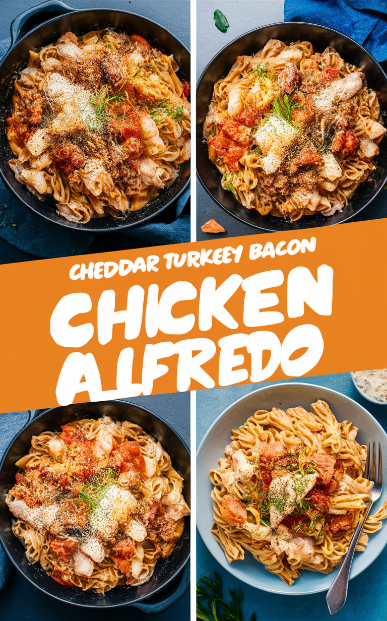 chicken alfredo pasta recipe, turkey bacon ranch, cheddar turkey bacon, ranch chicken alfredo, bacon ranch chicken