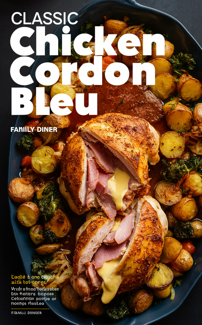 Chicken Cordon Bleu Recipe, Gourmet Chicken Recipe, Fancy Dinner Recipe, Elegant Chicken Dish, Traditional French Dish