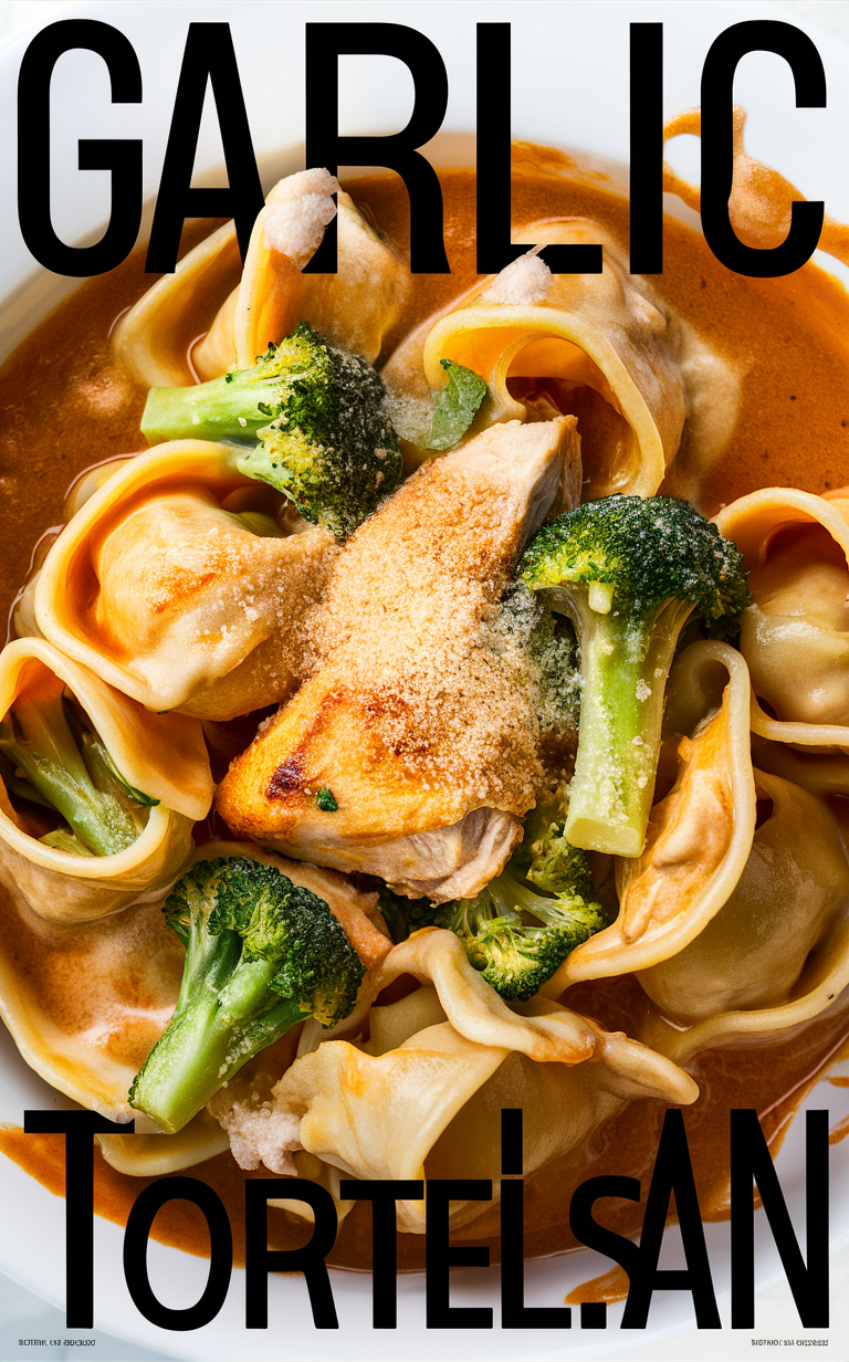 Creamy garlic parmesan tortellini, Chicken and broccoli tortellini, Creamy tortellini recipe, Garlic parmesan chicken, Broccoli and chicken tortellini