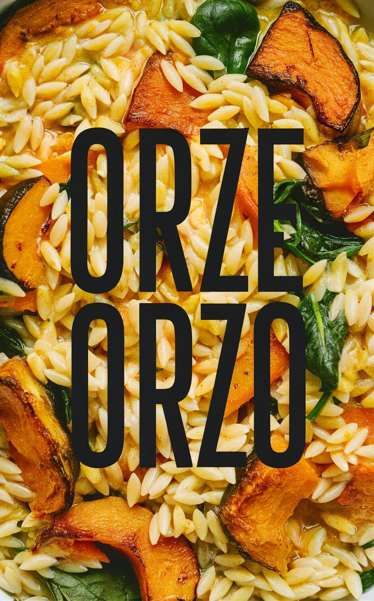 Creamy Orzo Recipe, Roasted Butternut Squash, Spinach Recipe, Butternut Squash Orzo, Creamy Orzo Squash