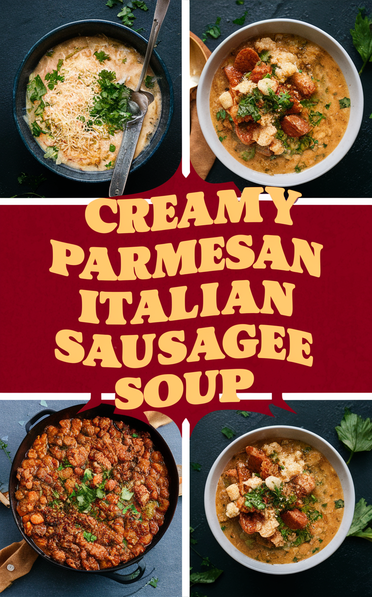 Italian sausage soup, sausage soup recipe, creamy soup, Parmesan soup, Italian Parmesan Soup