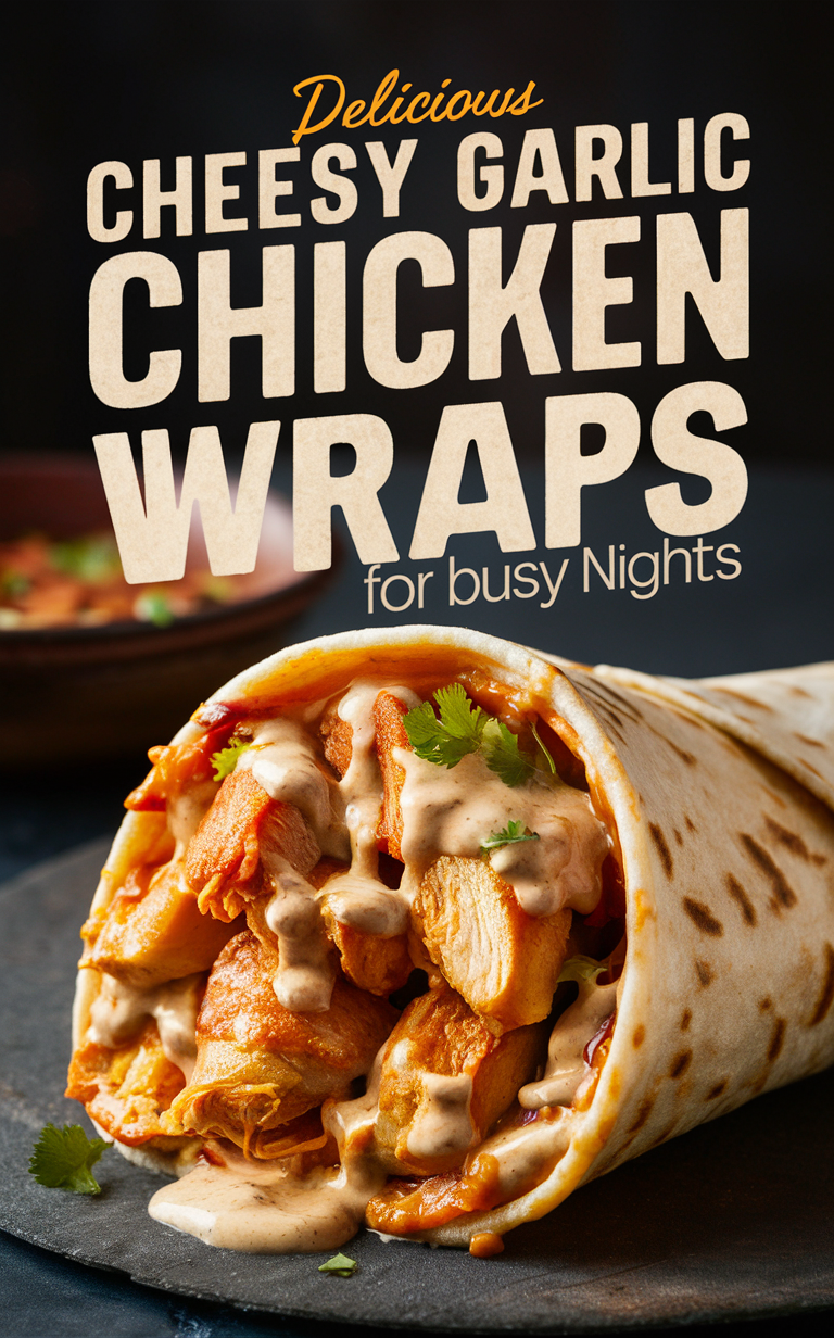 Cheese Stuffed Chicken Breast, Easy Chicken Wrap Recipes, Quick Dinner Ideas, Garlic Parmesan Chicken Wraps, Family-Friendly Chicken Wraps