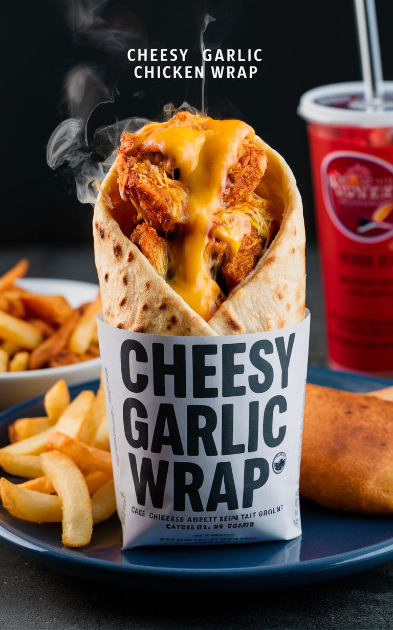 Cheesy Chicken Wraps, Garlic Chicken Wraps, Delicious Wraps, Quick Meal Ideas, Easy Chicken Wraps