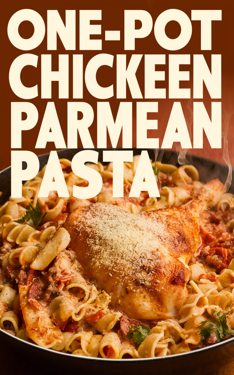 Easy Chicken Parmesan Pasta, Quick One Pot Pasta Recipe, Homemade Chicken Parmesan Pasta, Creamy One Pot Chicken Pasta, Flavorful Parmesan Chicken Pasta