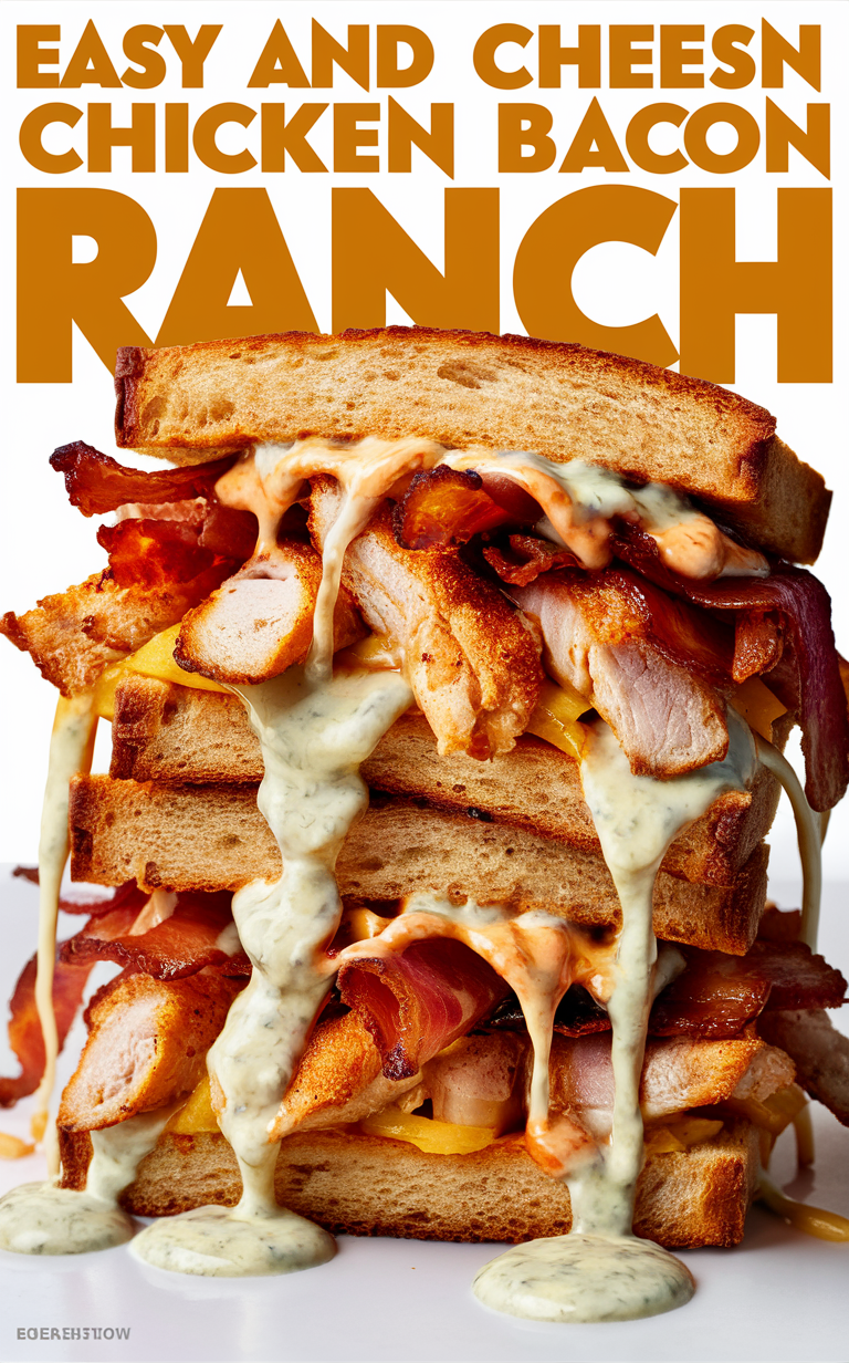 Chicken bacon ranch sandwich, Chicken bacon ranch recipe, Bacon ranch chicken sandwich, Easy chicken bacon ranch, Cheesy chicken bacon ranch