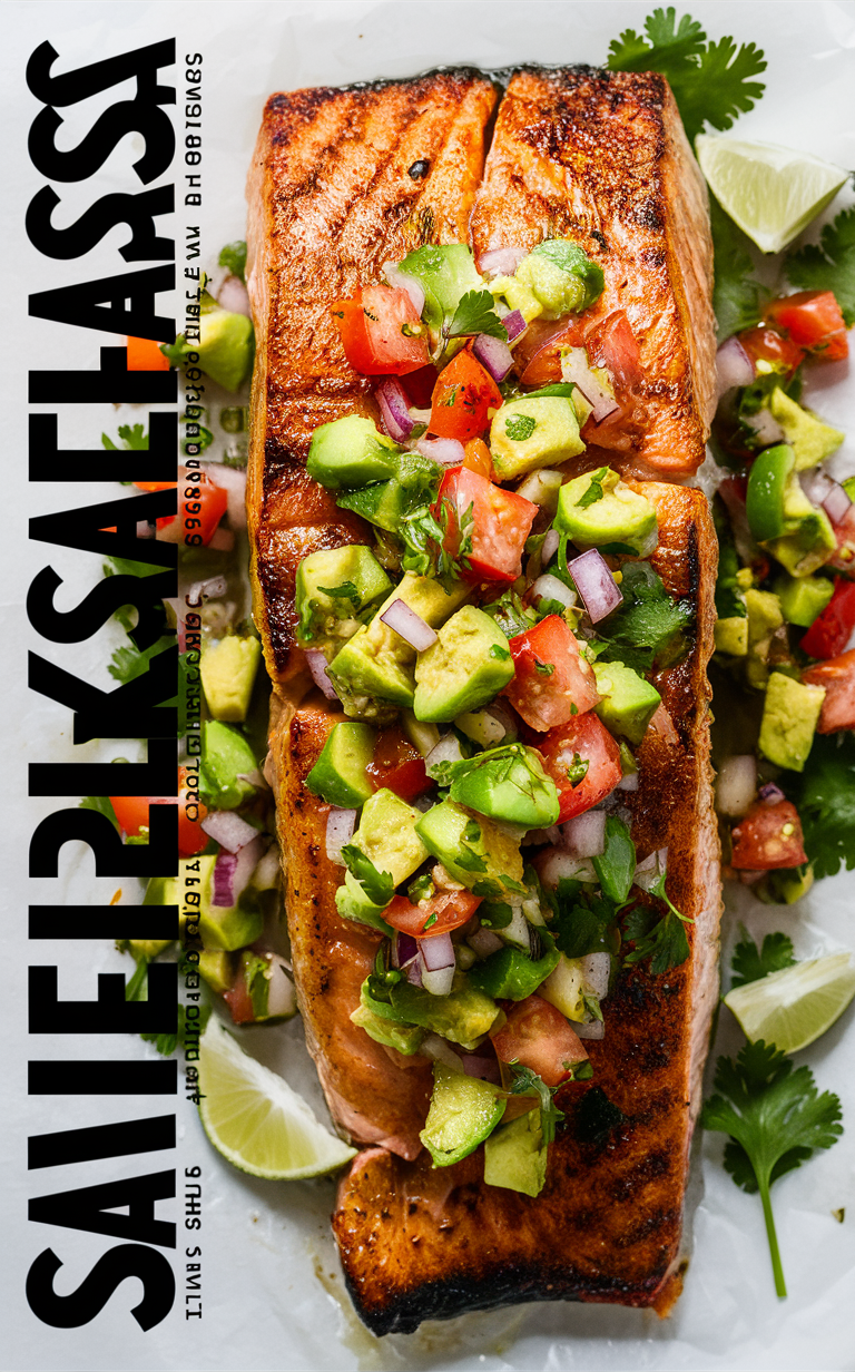 Grilled salmon recipe, Smoked salmon recipe, Salmon marinade, Salsa recipe, Avocado salad