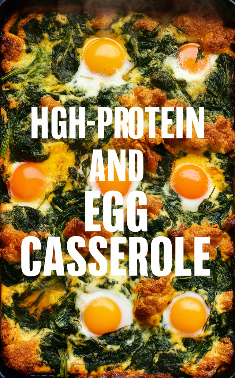 Spinach casserole recipe, high protein casserole, egg casserole recipe, nutritious casserole, meal prep casserole