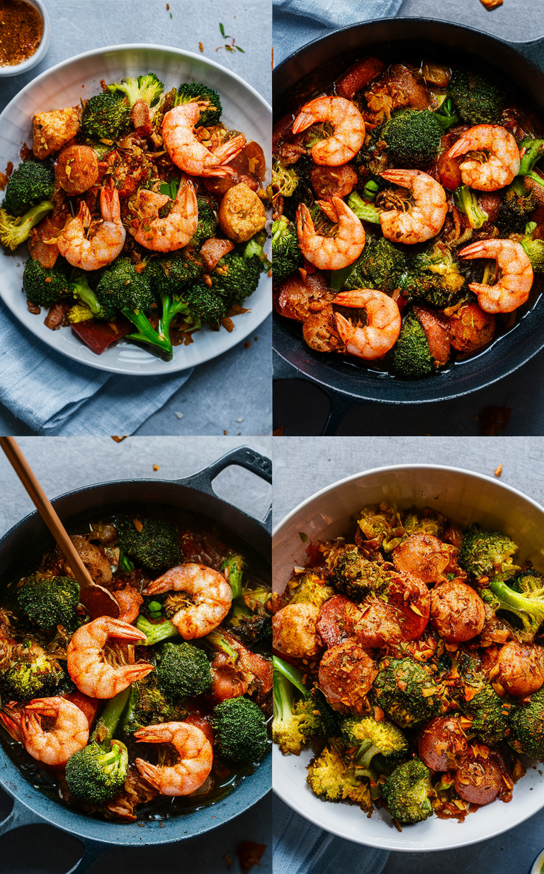 Honey garlic shrimp recipe, Garlic shrimp broccoli, Shrimp sausage recipe, Honey garlic sausage, Shrimp and broccoli recipe