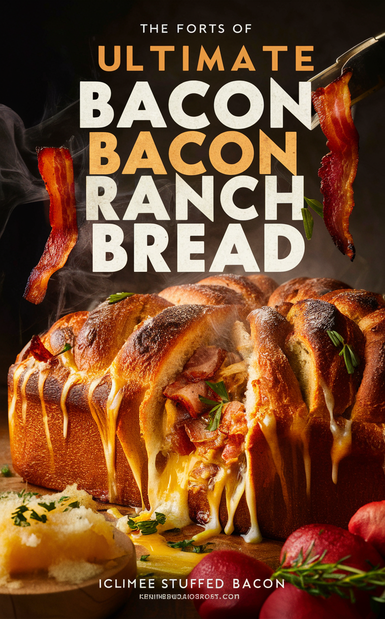 Stuffed bread recipe, Bacon ranch stuffed bread, Homemade stuffed bread, Cheesy bacon bread, Easy stuffed bread