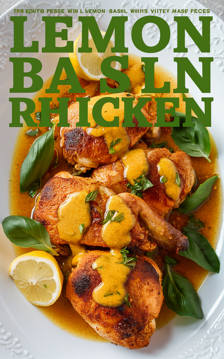 Lemon Chicken Recipe, Basil Chicken, Lemon Basil Chicken, Lemon Basil Recipe, Chicken with Lemon Basil