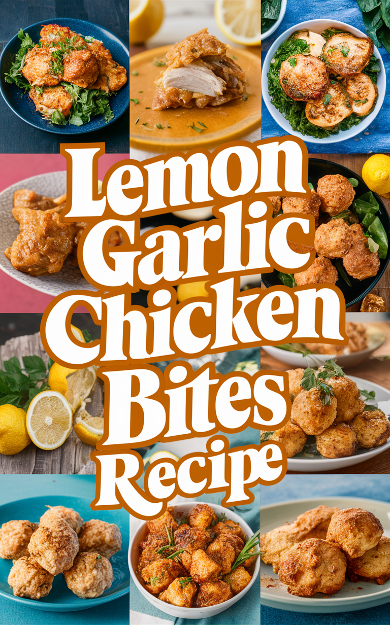 Lemon garlic chicken bites, Chicken bites recipe, Garlic chicken recipe, Lemon chicken bites, Garlic lemon chicken