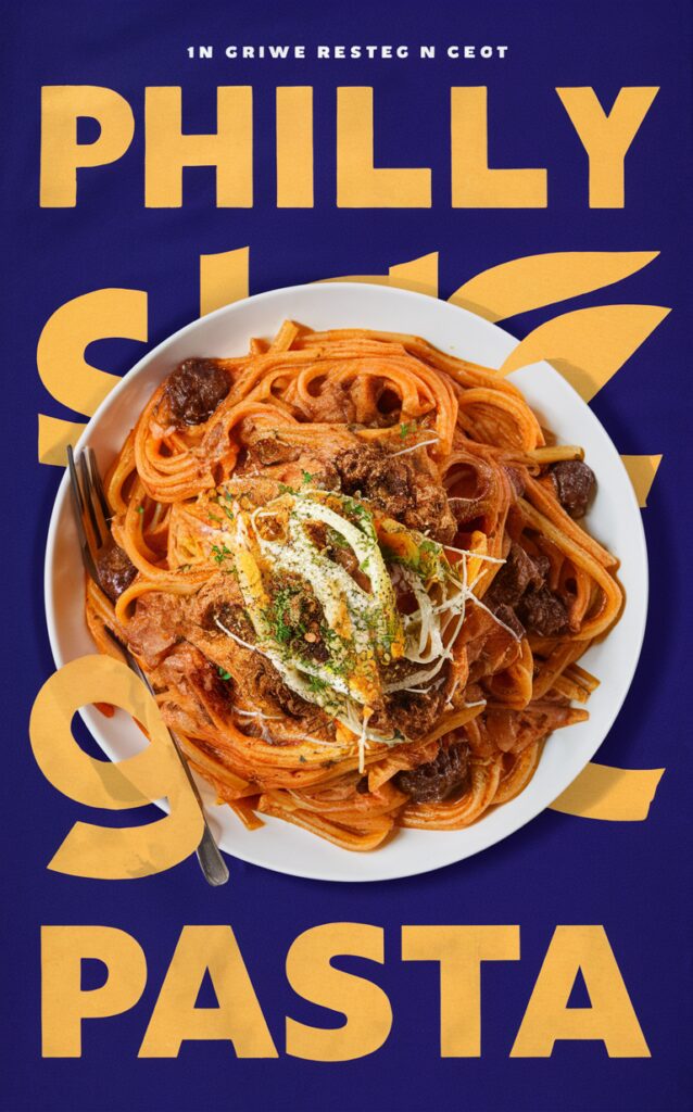 Philly Cheesesteak Pasta Recipe, Cheesesteak Pasta, Steak Pasta Recipe, Philadelphia Pasta Recipe, Gourmet Pasta Dish