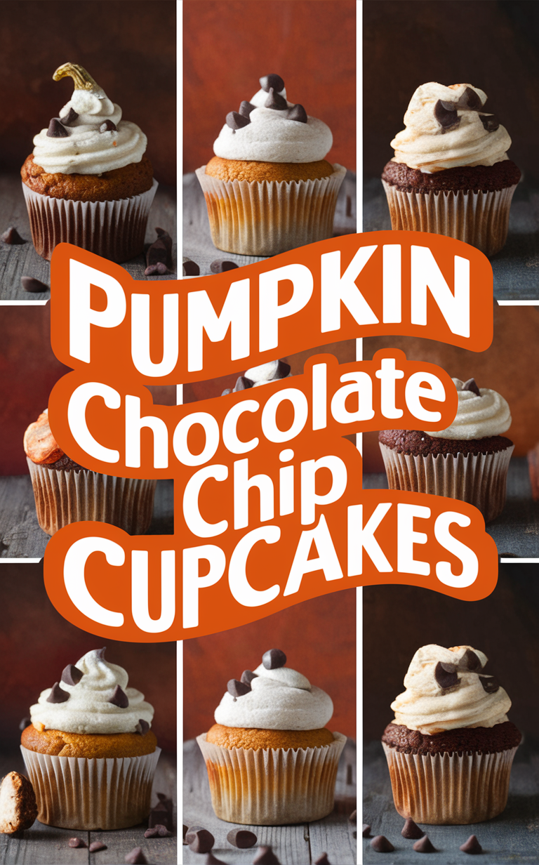 Pumpkin Cupcakes Recipe, Chocolate Chip Cupcakes, Baking Recipes, Fall Desserts, Holiday Baking