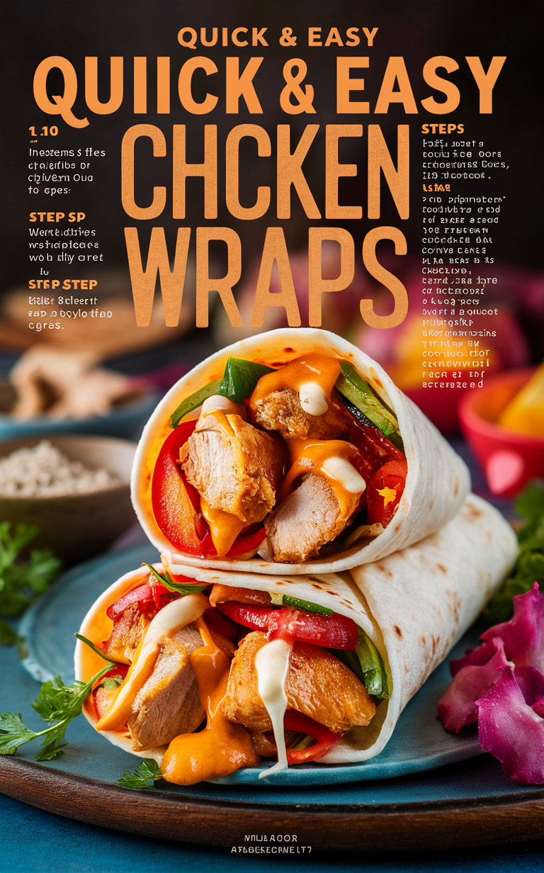 Cheesy chicken wraps, Chicken wrap recipe, Easy garlic chicken wraps, Delicious chicken wraps, Gourmet chicken wraps