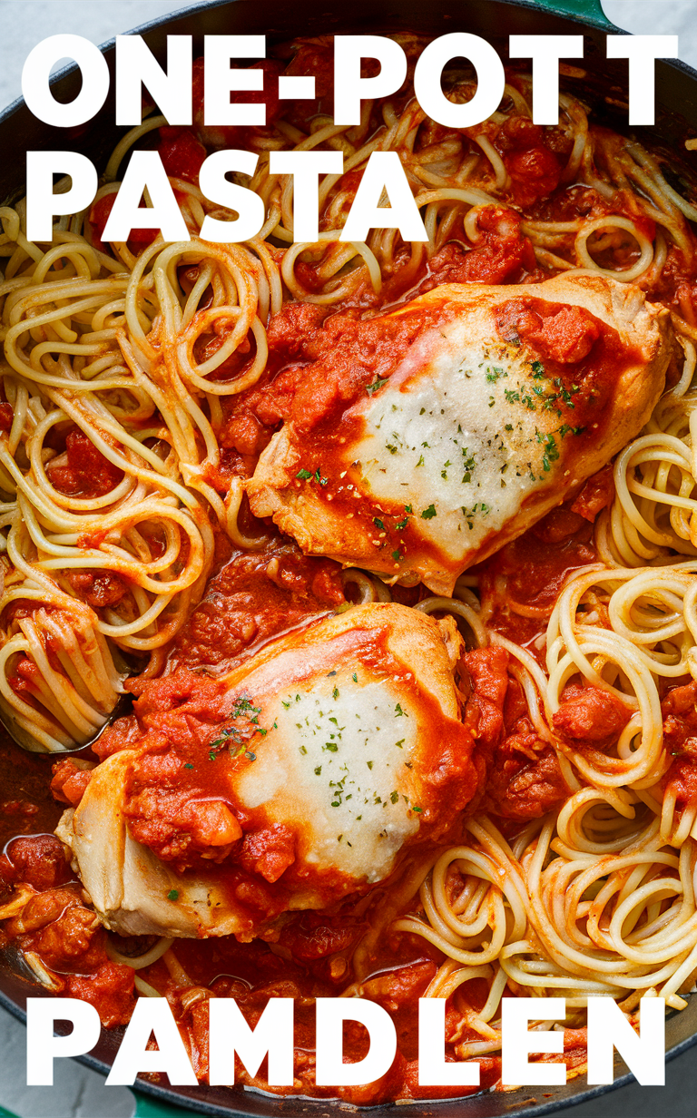 Chicken Parmesan Pasta, One Pot Meal, Quick Dinner, Easy Pasta Recipe, Italian Pasta Dish