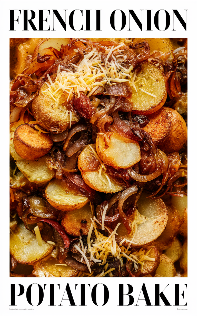 French onion casserole, Potato bake recipe, Savory side dish, Cheesy potato casserole, Baked onion potatoes