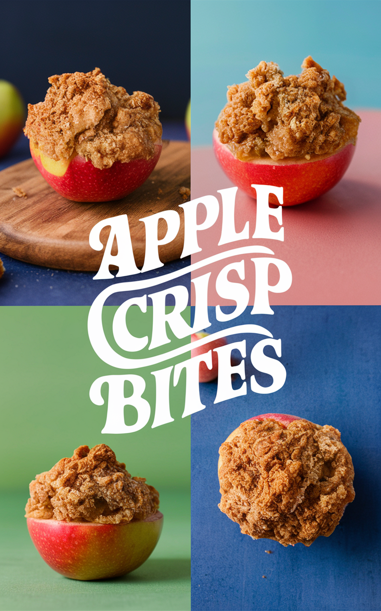 Apple dessert recipe, Crispy apple bites, Baked apple snacks, Homemade apple crumble, Fall apple dessert